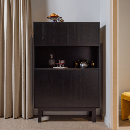 WOOOD buffetkast Finca - Grenen - Zwart - 170x110x40 - vtwonen shop