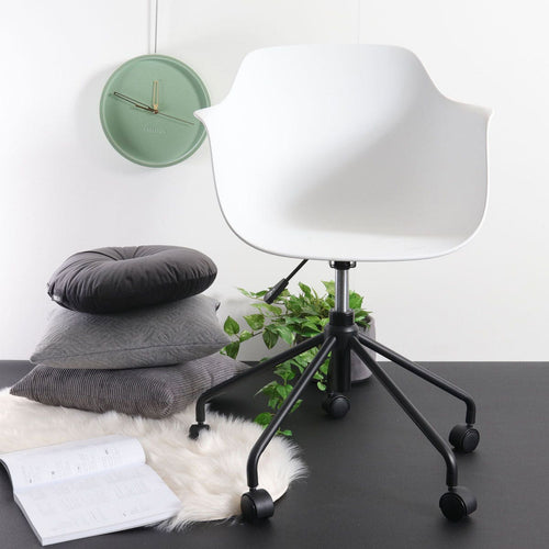 Nolon Nout-Puk Bureaustoel Wit - met Armleuning - Zwart Onderstel - vtwonen shop