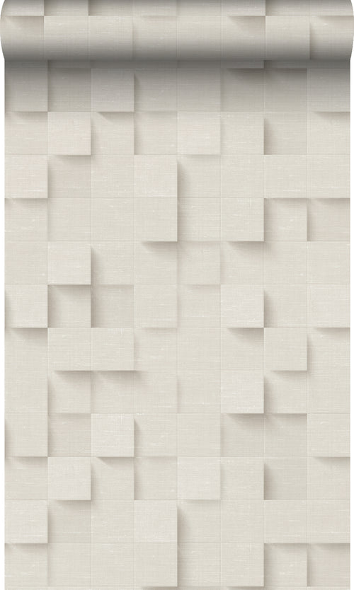 Origin Wallcoverings behang 3D kubussen lichtbeige - 50 x 900 cm - 347896 - vtwonen shop