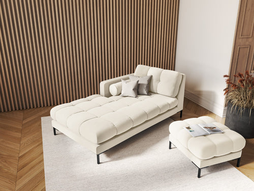Cosmopolitan Design linker meridiaan Bali flueel, lichtbeige - 185x102x75cm