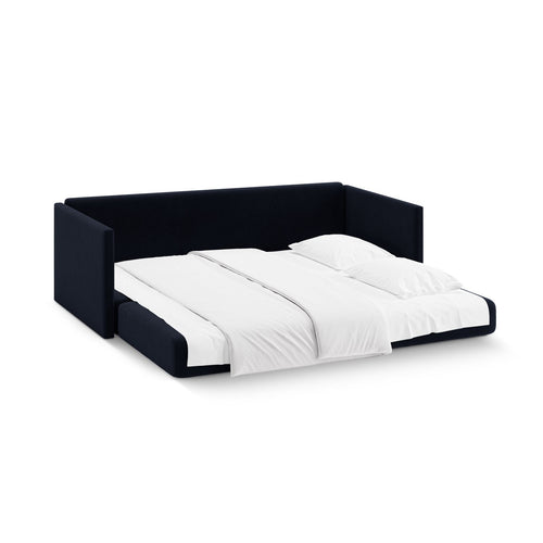 Cosmopolitan Design - Converteerbare bank Shannon 3-zits, flueel koningsblauw - 94x209x87cm
