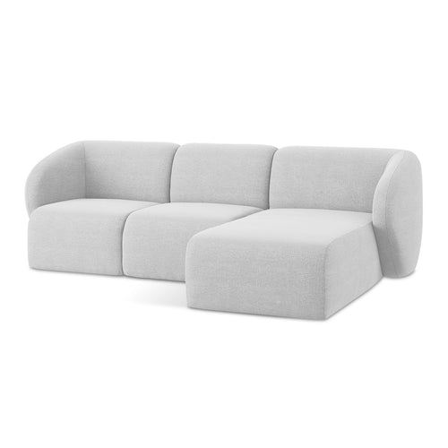 LaMiaSofa hoekbank rechts Cervo - bouclé - zilver - 248x166x103