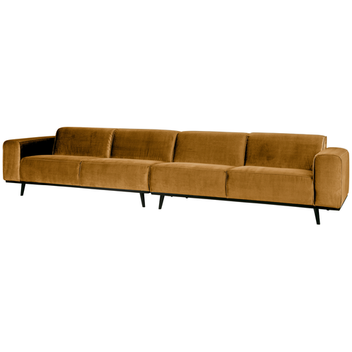 WOOOD 4-zits bank XL Statement - Fluweel - Geel - 77x372x93