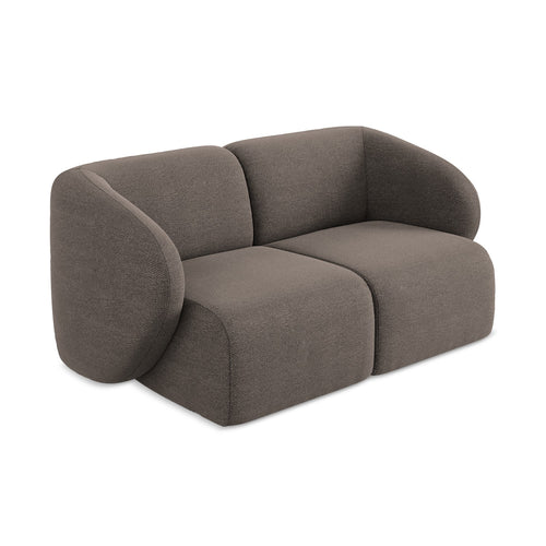 LaMiaSofa Tweezits modulaire bank Cervo - bouclé - chocolade - 174x94x75