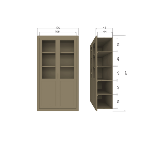 WOOOD buffetkast Gunnar - Grenen - Dust - 217x120x48