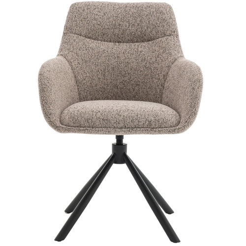 DÉJA Living Eetkamerstoel Noé - Taupe/Zwart - Draaibaar - Set van 2 - vtwonen shop