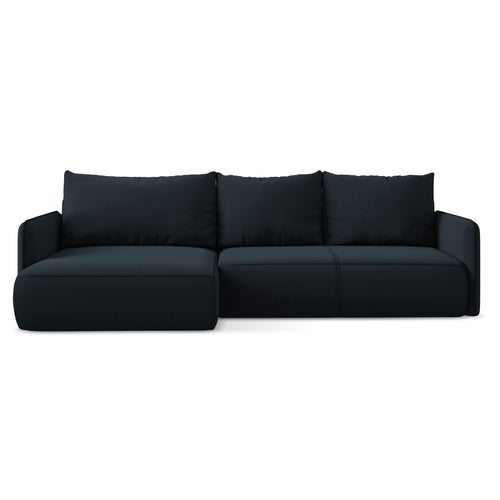 LaMiaSofa hoekbank links Palermo - velours - koningsblauw - 240x148x86