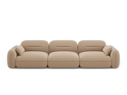 Cosmopolitan Design Modulaire bank Sydney 4-zits, flueel, zand - 90x320x70cm