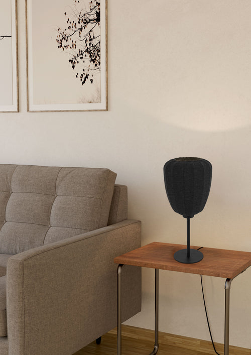 EGLO tafellamp Barlaston - e27 - 39 cm - zwart/grijs - uitwasbaar textiel - vtwonen shop