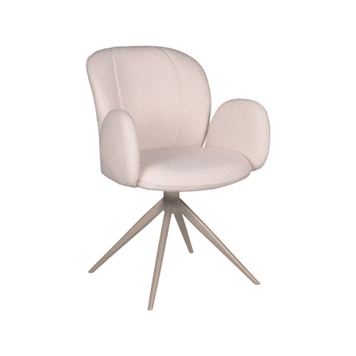 LABEL51 Eetkamerstoel Kimball - Naturel/Taupe - Draaibaar - Set van 2