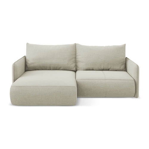 LaMiaSofa hoekbank links Palermo - textuurstof - lichtbeige - 207x148x86