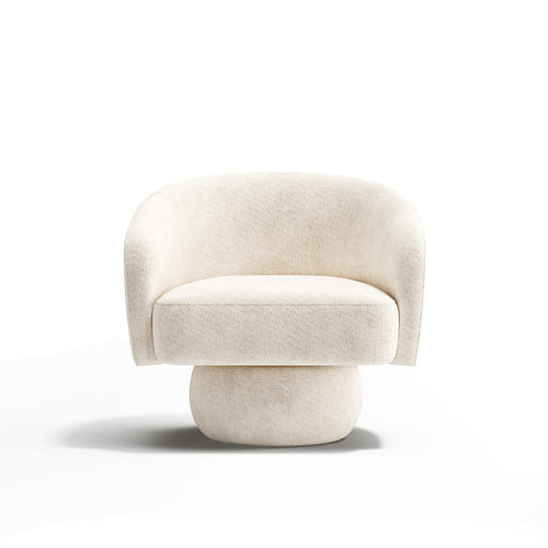 Sia Home - Draaistoel ARLO - krullend fluweel crème 74cm