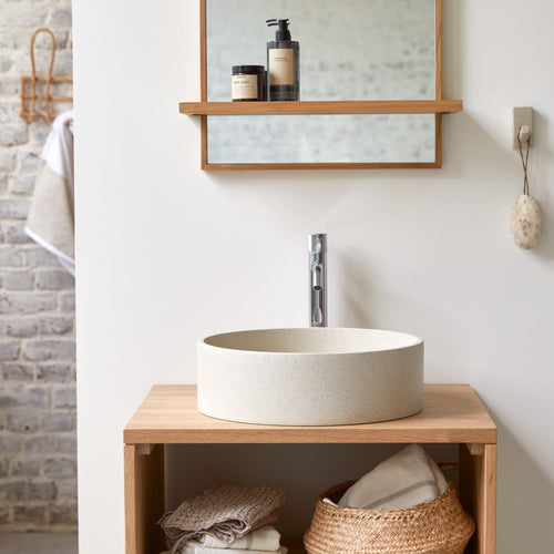 Tikamoon Ronde waskom in crème terrazzo ∅ 39 cm - Beige