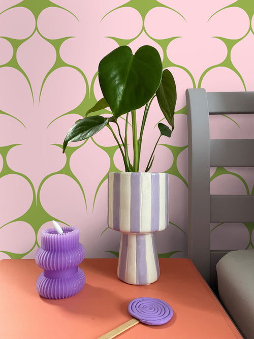 ESTAhome behang retro ornamenten roze en groen - 50 x 900 cm - 131563
