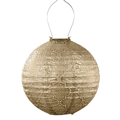 Lumiz solar lampion - bazaar rond - 30 cm - goud