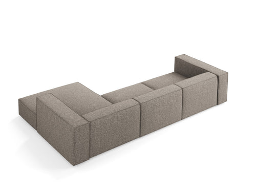 Cosmopolitan Design rechter hoekbank Arendal 4-zits, chenille, grijs - 166x284x70cm