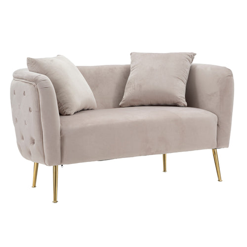 Mauro Ferretti loveseat - 127x74x71 cm - grijs/goud