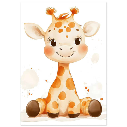 Artfulprints  Schattige baby giraffe   poster 70x100 cm - vtwonen shop