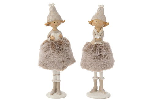 J-Line figuur Angel Hart + Ster Bont Rok - polyresin - mix - large - 2 stuks
