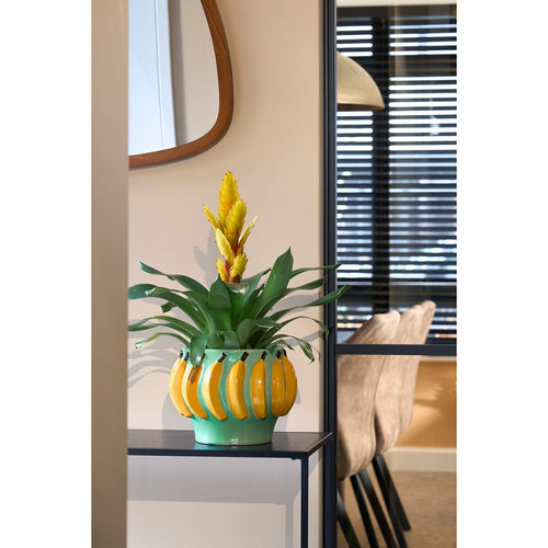 Mica Decorations Moza Bloempot Binnen - H18 x Ø24 cm - Keramiek - Lichtgroen