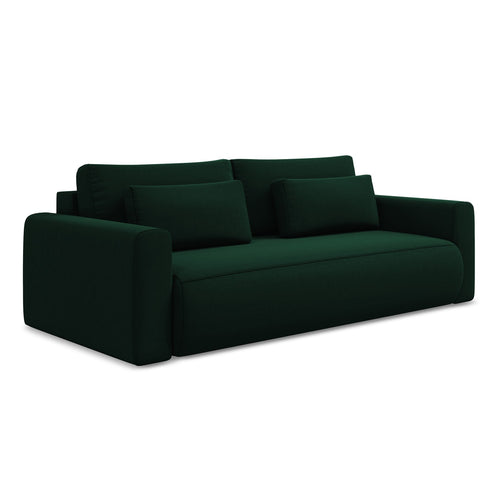 LaMiaSofa 3-zits slaapbank Perugia - velours - flessengroen - 238x105x82