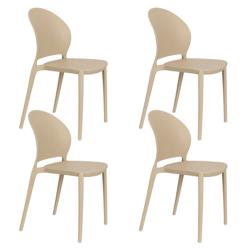 Housecraft Living Sjoerd Tuinstoelen/ Eetkamerstoelen Kunststof Beige - Set van 4 - vtwonen shop