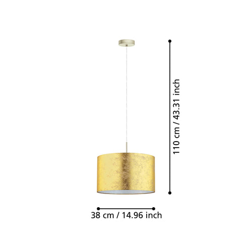 EGLO hanglamp Viserbella - e27 - ø 38 cm - champagne/goud