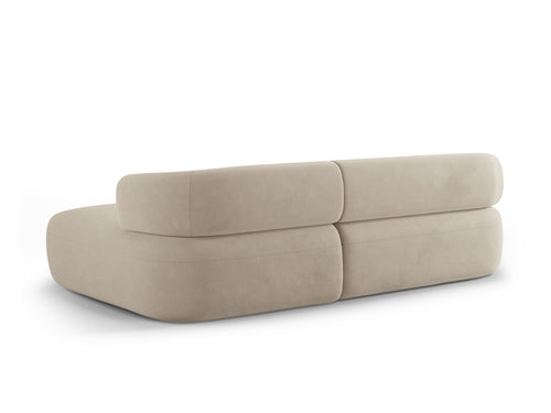 Micadoni rechter hoekbank Jenny 5-zits, flueel beige - 145x225x73cm