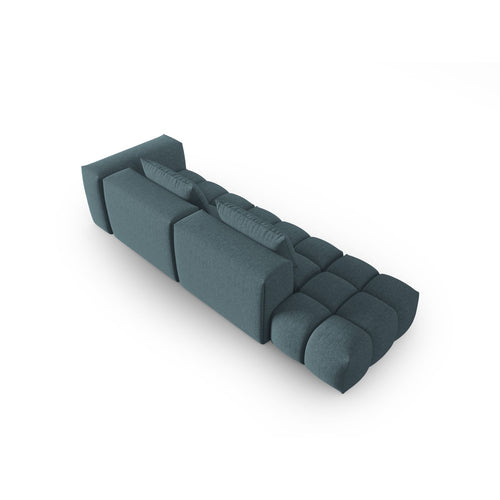 Cosmopolitan Design - Linker modulaire bank Verona 4-zits, structurele stof lichtblauw - 85x265x70cm