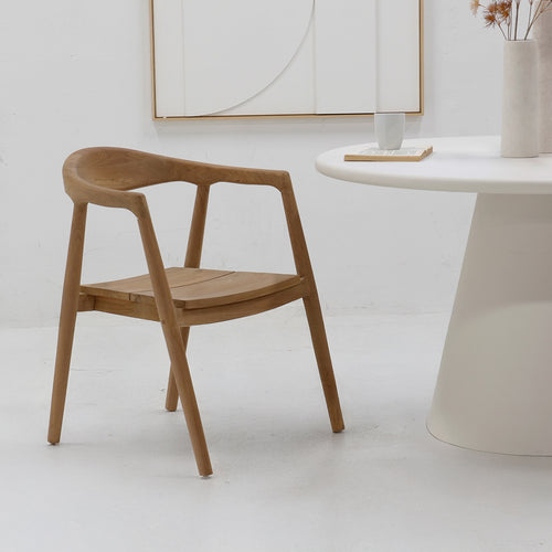 DÉJA Living Eetkamerstoel Liva - Teakhout - Naturel - Set van 2 - vtwonen shop