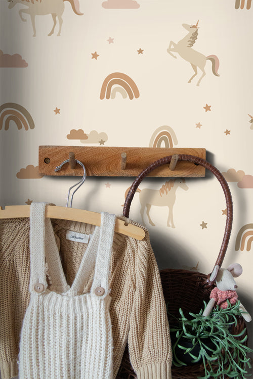 ESTAhome behang unicorns beige en terracotta - 50 x 900 cm - 131460