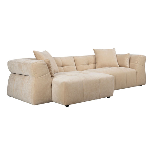 Dutchbone Hodge Bank met Chaise Longue Links Beige