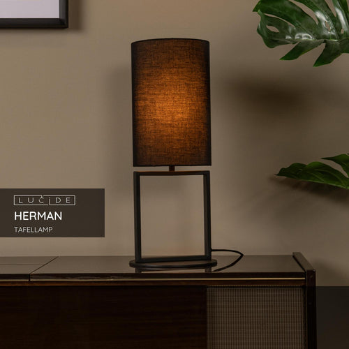 Lucide tafellamp HERMAN - 1xE27 - Zwart