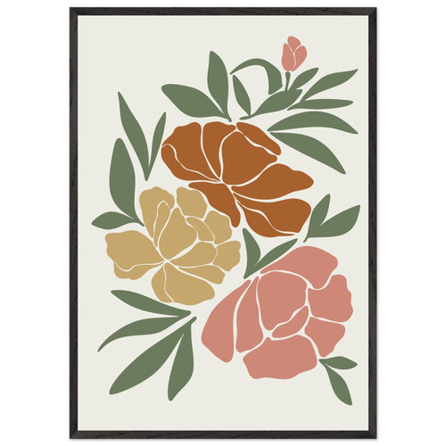 Artfulprints Poster met Lijst Boho – Autumn bloom   - 70x100 cm - Meerkleurig