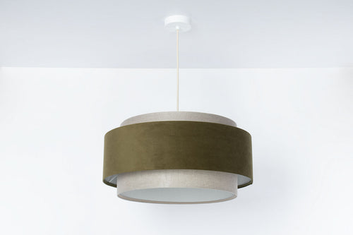 bpskoncept hanglamp Doblo  -linnen & olijfgroen - Ø50 cm