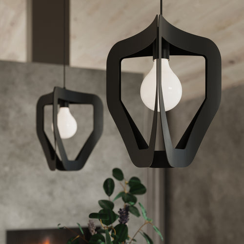 Sollux Lighting Hanglamp TRES zwart - 33x33x130cm