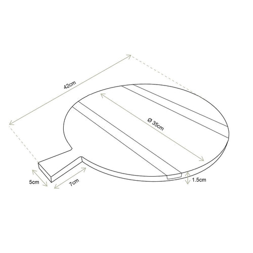 vtwonen Dienblad met handvat - Hout - Zwart - 42x35 cm - vtwonen shop