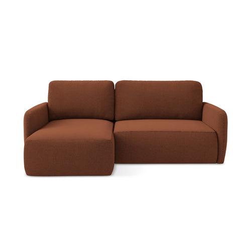 LaMiaSofa hoekbank links Corle - textuurstof - terracotta - 207x148x86