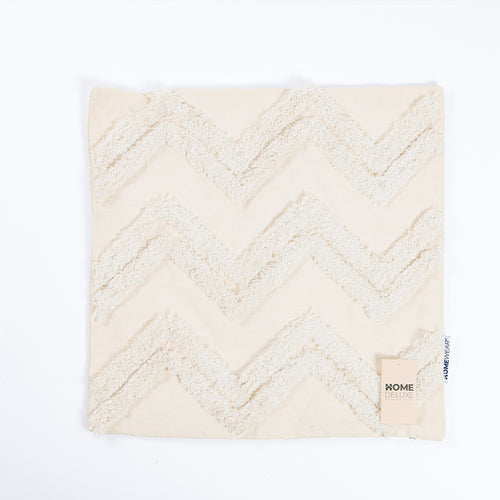 HOME DELUXE Getufte kussenhoes JARA zigzag met kussenvulling - crème - vtwonen shop
