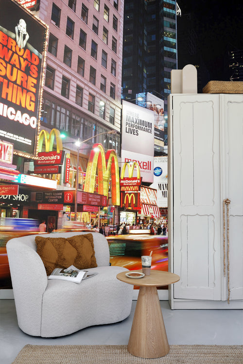 Sanders & Sanders fotobehang New york oranje, blauw en zwart - 375 x 270 cm - 600439