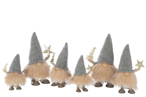 J-Line figuur Kerstman Ster + Boom - metaal - mix - large - 2 stuks