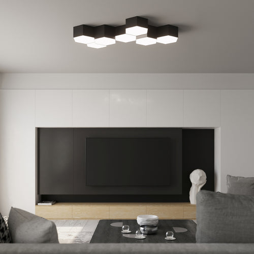 Sollux Lighting Plafondlamp SUNDE 15 zwart - 30,5x26,5x15,5cm