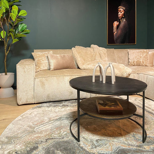 StarFurn Salontafel Lecia - Rond Goud Metaal - 80x80x50cm