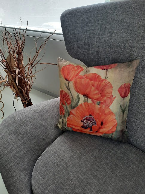 Furnilux Set van 2 Sierkussens - Klaproos Sylvia - 45x45x10cm - vtwonen shop