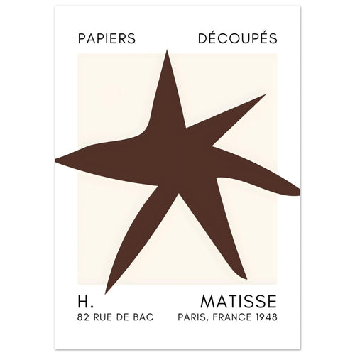 Artfulprints  Matisse – Star of the sea brown   poster 50x70 cm - vtwonen shop