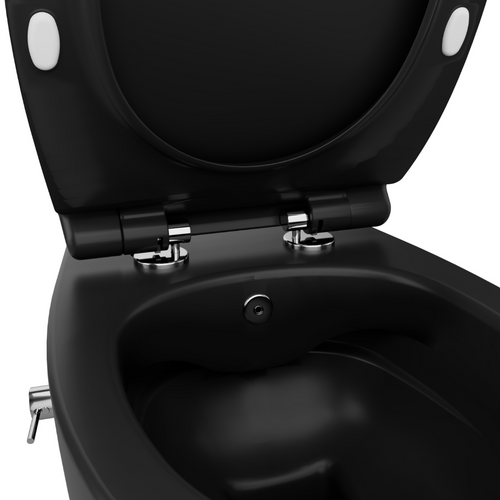 Isvea Wc Toilet Badkamer Hangend Bidet Zwart Inclusief Softclose Toiletbril - vtwonen shop