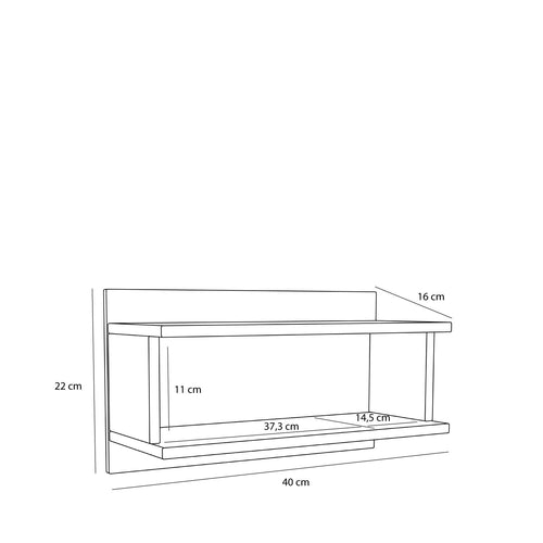 Hübsch plank Misty - mdf/eikenfineer - 40x16xh22cm