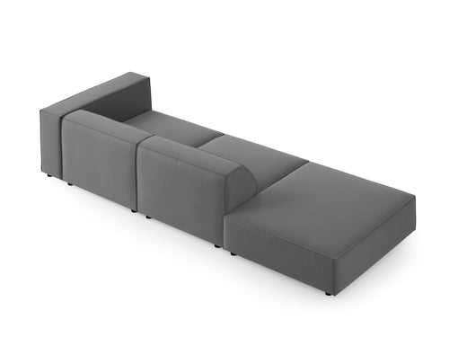 Cosmopolitan Design linker bank Arendal 4-zits, flueel, cement - 102x262x70cm