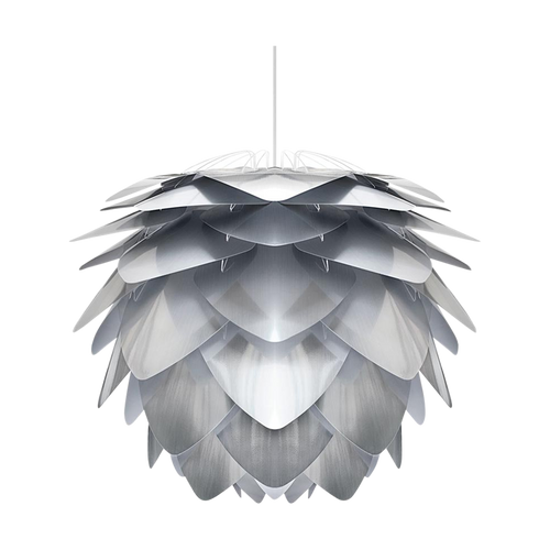 Umage Silvia Mini hanglamp brushed steel - met koordset wit - Ø 32 cm