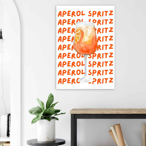 Artfulprints Poster Aperol Spritz - Written behind the glass   - 30x40 cm - Oranje